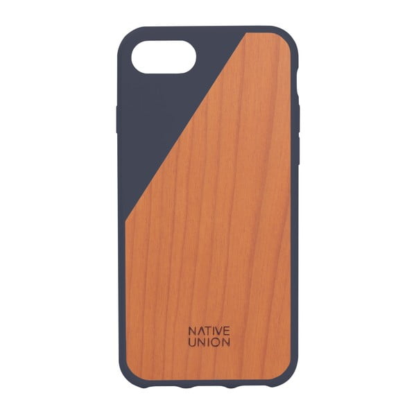 Clic Wooden sötétkék telefontok fa részletekkel, iPhone 7 és 8 - Native Union