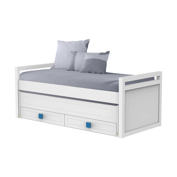 Aura fehér egyszemélyes ágy kihúzható fiókkal, 90 x 190/200 cm - Trébol Mobiliario