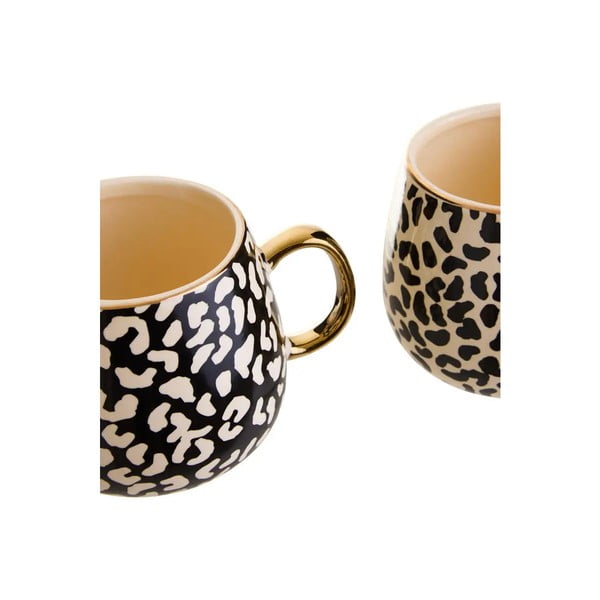Fekete-aranyszínű agyagkerámia bögre szett 2 db-os 330 ml London – Premier Housewares-image-3