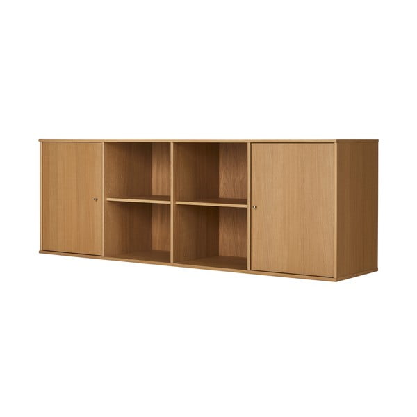 Natúr színű alacsony függő komód tölgyfa dekorral 176x61 cm Mistral – Hammel Furniture-image-1