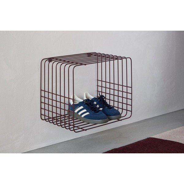Borvörös többszintes fém fali polc 38 cm Wire – Mette Ditmer Denmark-image-4