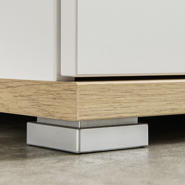 Fehér-natúr színű fiókos cipőtartó tölgyfa dekorral Topix – Germania-image-1