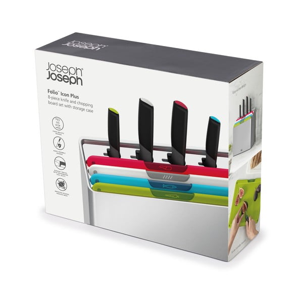 Vágódeszka és kés szett állvánnyal 10x32 cm Folio Icon Plus – Joseph Joseph-image-4