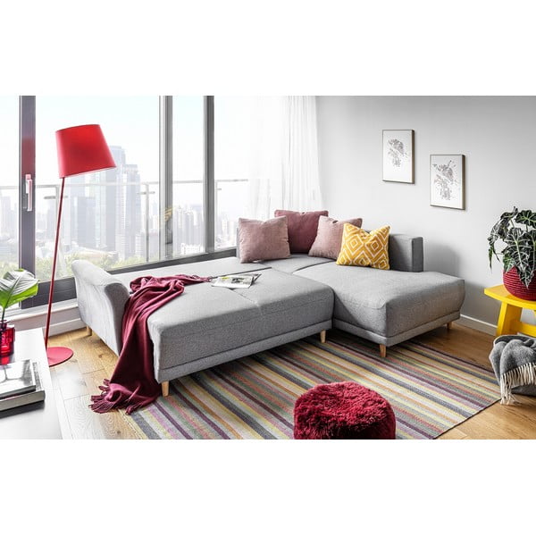 Lovely Annie világosszürke kinyitható sarokkanapé, jobb oldali - Miuform-image-3