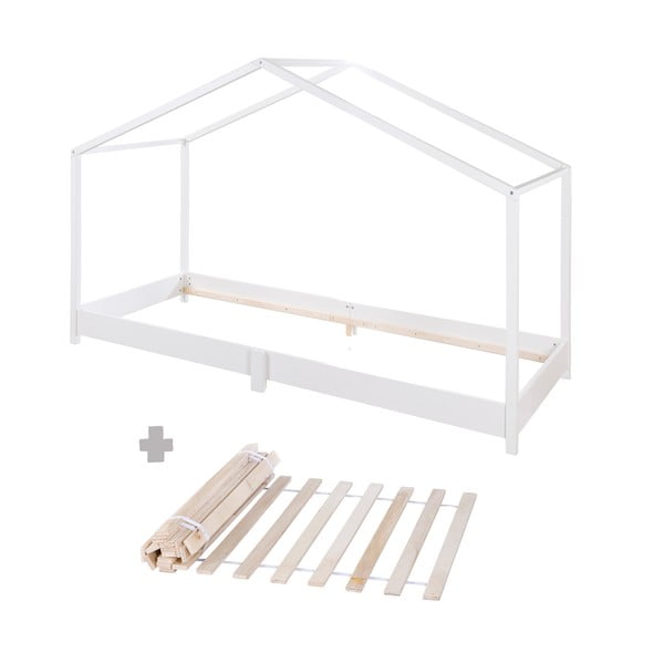 Fehér házikó alakú gyerekágy 90x200 cm Montessori – Roba-image-4