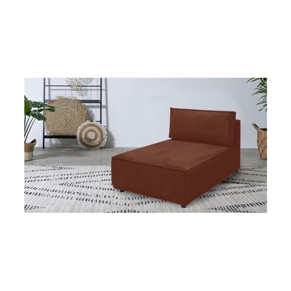 Téglavörös kordbársony kanapé modul (variálható) Nihad modular – Bobochic Paris-image-1