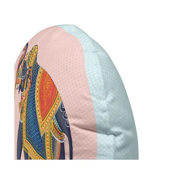 Kandula Pink Elephant kétoldalas pamut díszpárna, ⌀ 50 cm - HF Living-image-1