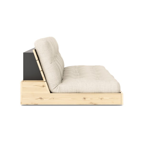 Szürke-bézs len kinyitható kanapé 196 cm Base – Karup Design-image-3