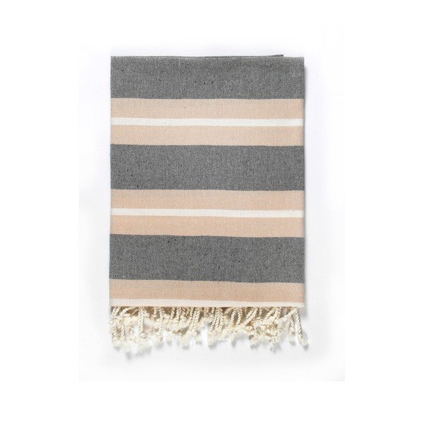 Cotton Collection Line Beige Grey bézs-szürke pamut keverék fürdőlepedő, 100 x 180 cm - Kate Louise-image-3