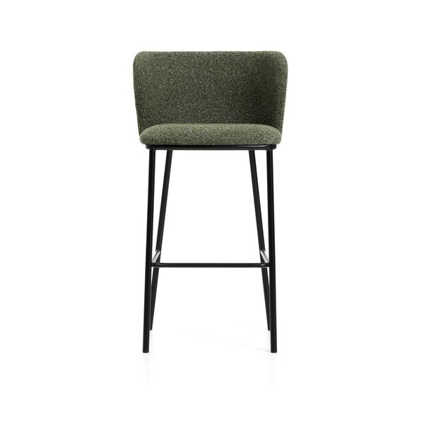 Sötétzöld kárpitozott bárszék (ülésmagasság 75 cm) Ciselia – Kave Home-image-3