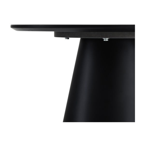 Fekete-sötétszürke dohányzóasztal márvány dekoros asztallappal ø 60 cm Tango – Furnhouse-image-1