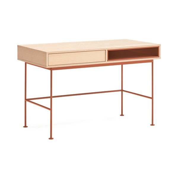 Íróasztal tölgyfa dekoros asztallappal 60x120 cm Yoko – Teulat-image-2