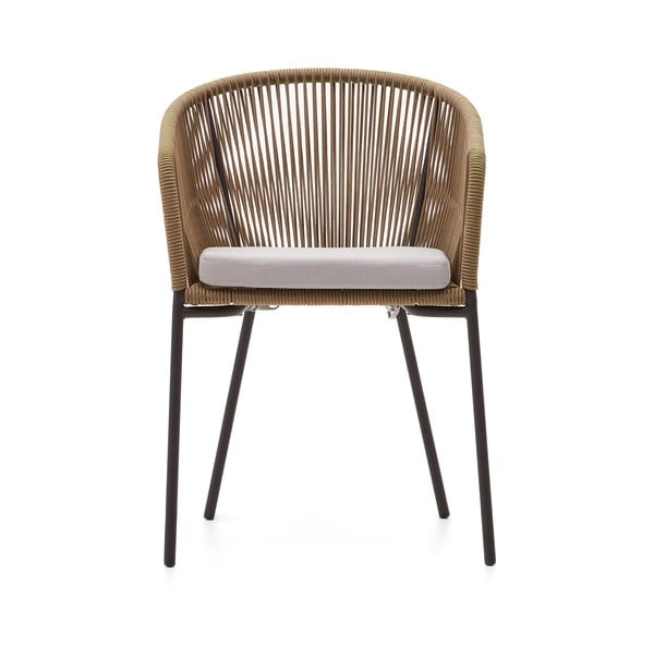 Bézs fém-párnázott kerti szék Yanet – Kave Home-image-2