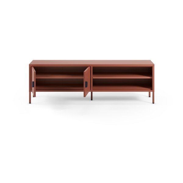 Terrakotta színű fém TV-állvány 160x50x35 cm Sayla – Marckeric-image-1