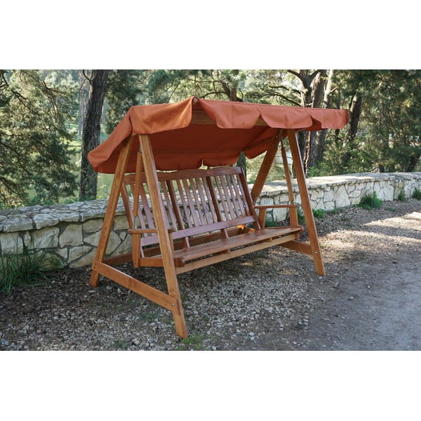 Barna tömörfa kerti hintaágy Luisa – Rojaplast-image-2