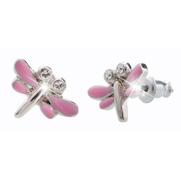 Dragonfly Duo Swarovski Elements rózsaszín fülbevaló - Laura Bruni