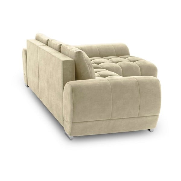 Nuage bézs kinyitható sarokkanapé bársony kárpittal, jobb oldali - Windsor & Co Sofas-image-3