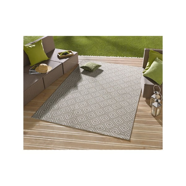 Karo szürke kültéri szőnyeg, 140 x 200 cm - NORTHRUGS-image-1