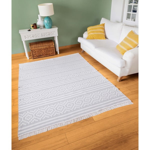 Duo szürke-fehér pamut szőnyeg, 80 x 150 cm - Oyo home-image-1