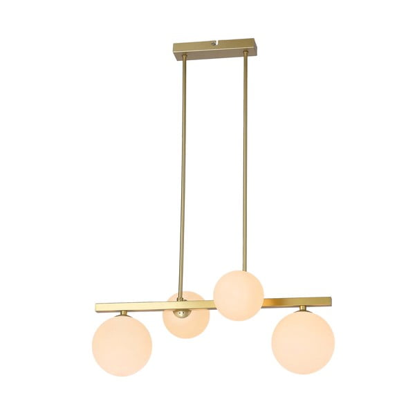 Fehér-aranyszínű függőlámpa üveg búrával Kama – Candellux Lighting-image-2