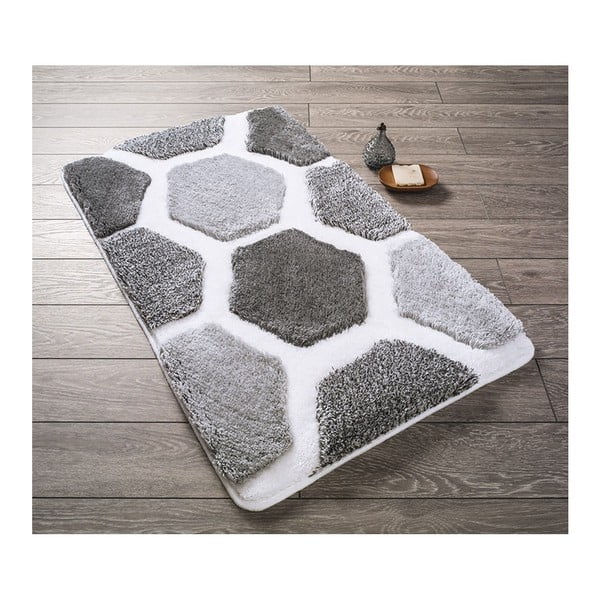 Bathmats Tenedos fekete-fehér fürdőszobai szőnyeg, 60 x 100 cm - Confetti