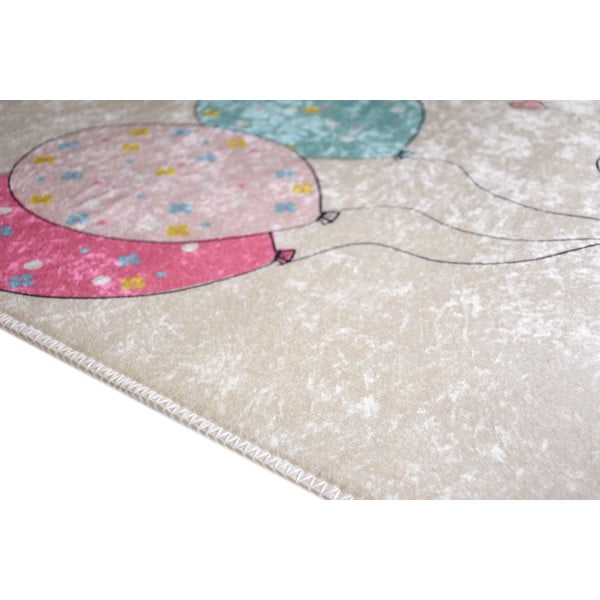 Rózsaszín-elefántcsont színű mosható gyerek szőnyeg 100x160 cm Girl & Baloons – Vitaus-image-2