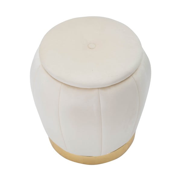 Krémszínű bársony puff Paris – Mauro Ferretti-image-2