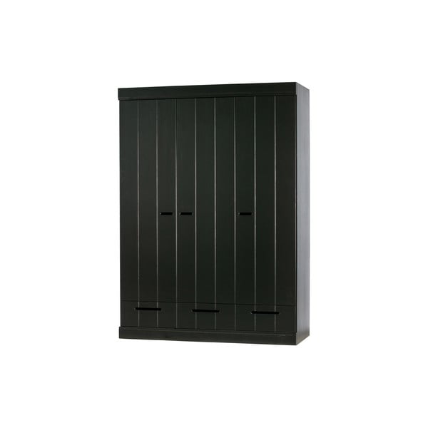 Connect fekete borovi fenyő ruhásszekrény borovi fenyő konstrukcióval, szélesség 140 cm - WOOOD-image-2