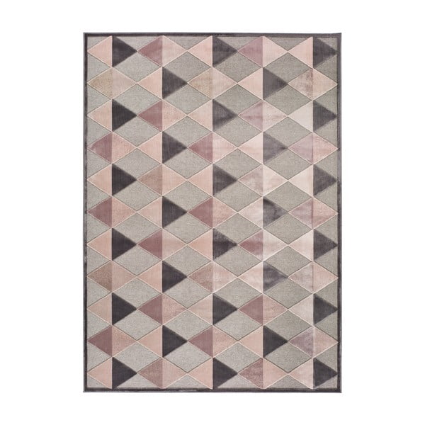 Farashe Triangle szürke-rózsaszín szőnyeg, 140 x 200 cm - Universal