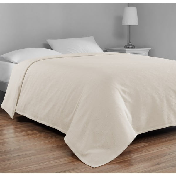 Krémszínű pamut ágytakaró franciaágyra 200x230 cm Serenity – Mijolnir