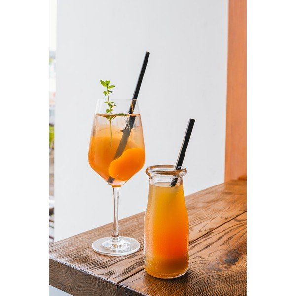 6 db-os fekete üveg szívószál készlet, hosszúság 20 cm - Vialli Design-image-3