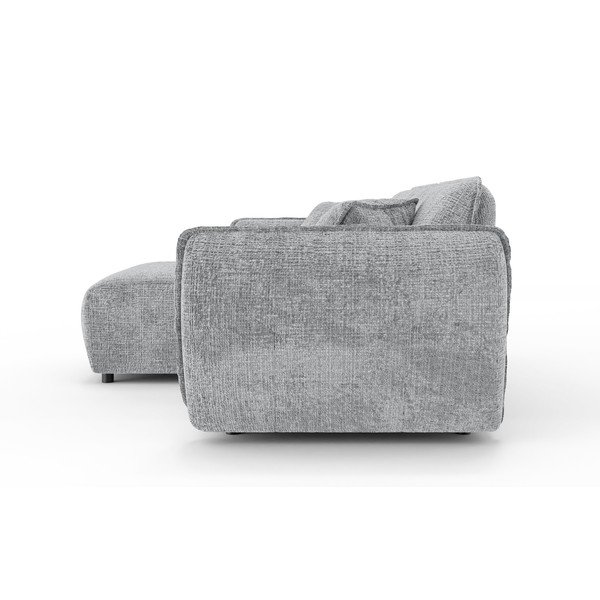 Világosszürke zsenília sarokkanapé (bal oldali-heverő résszel) Nelia – Ropez-image-3