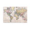 Mapamundi borovi fenyő falitábla, 40 x 60 cm - Really Nice Things