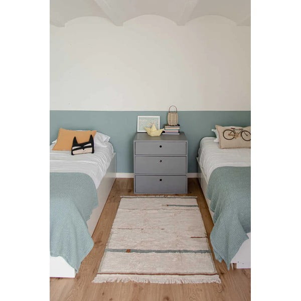 Kék-krémszínű mosható kézi szövésű pamut szőnyeg 140x200 cm Lanes Vintage Blue – Lorena Canals-image-1