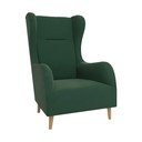 Sötétzöld bársony füles fotel Carole – Ropez