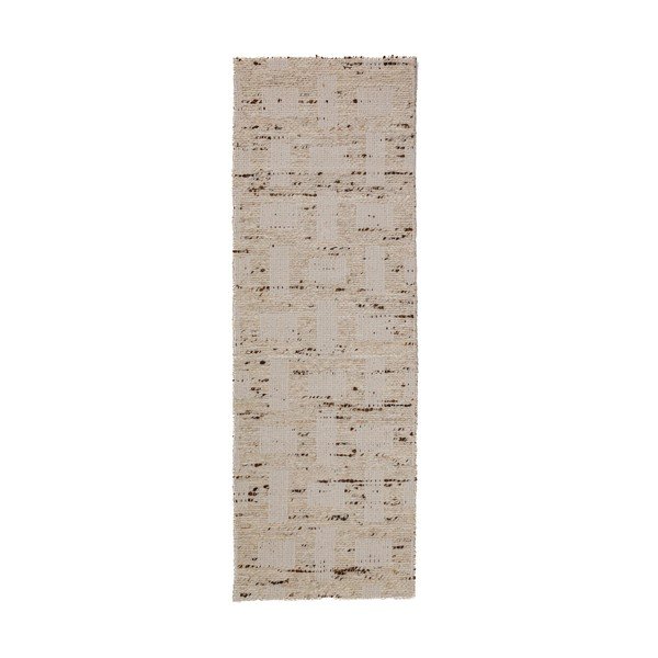 Natúr színű kézi szövésű gyapjúkeverék futószőnyeg 80x230 cm Rova Blend – Flair Rugs