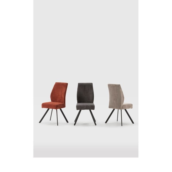 Sötétszürke kordbársony étkezőszék szett 2 db-os Anibal – Marckeric-image-1