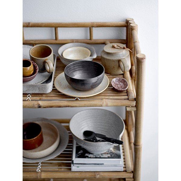 Thea szürke-fehér agyagkerámia szervírozó tál, ø 24,5 cm - Bloomingville-image-1