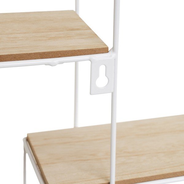 Fehér-natúr színű többszintes fali polc 50 cm – Casa Selección-image-1