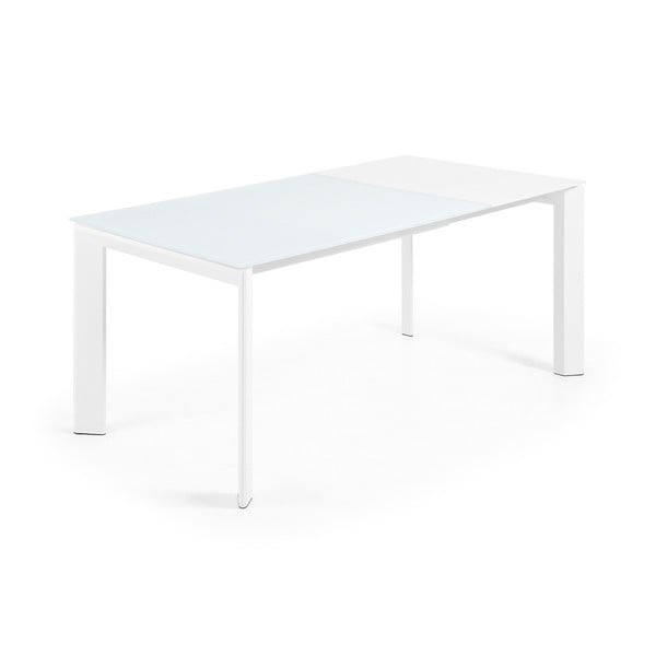 Bővíthető étkezőasztal üveg asztallappal, hosszabbító asztallappal 80x120 cm Axis – Kave Home-image-1