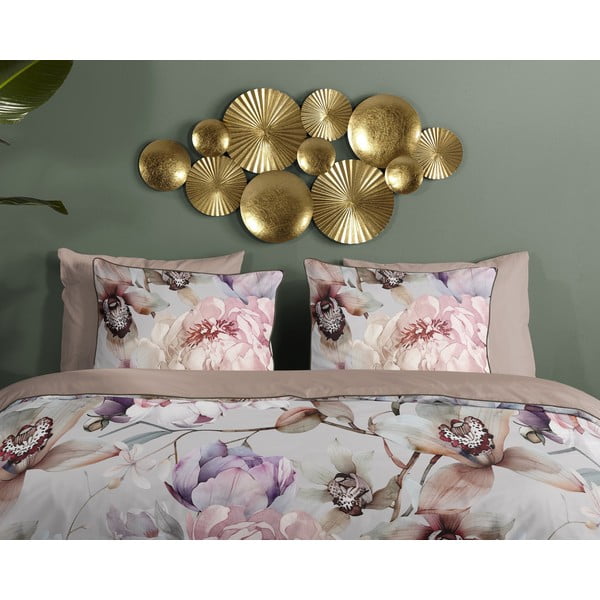 Szürke-barna egyszemélyes-hosszabbított pamut-szatén ágyneműhuzat 140x220 cm Colinda – Descanso-image-2