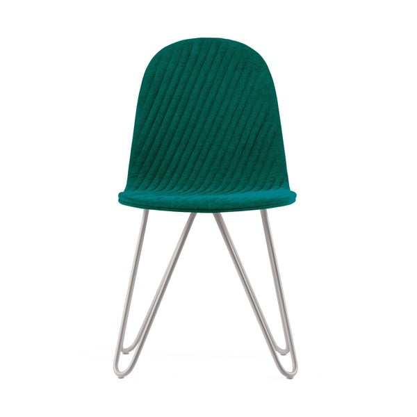 Mannequin X Stripe türkizkék szék fém lábakkal - Iker
