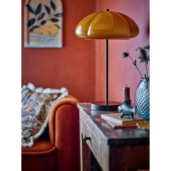 Okkersárga asztali lámpa üveg búrával (magasság 46,5 cm) Kinoko – Bloomingville-image-3