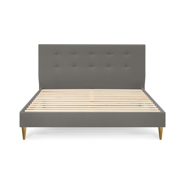 Antracitszürke kárpitozott franciaágy ágyráccsal 180x200 cm Rory – Bobochic Paris-image-2