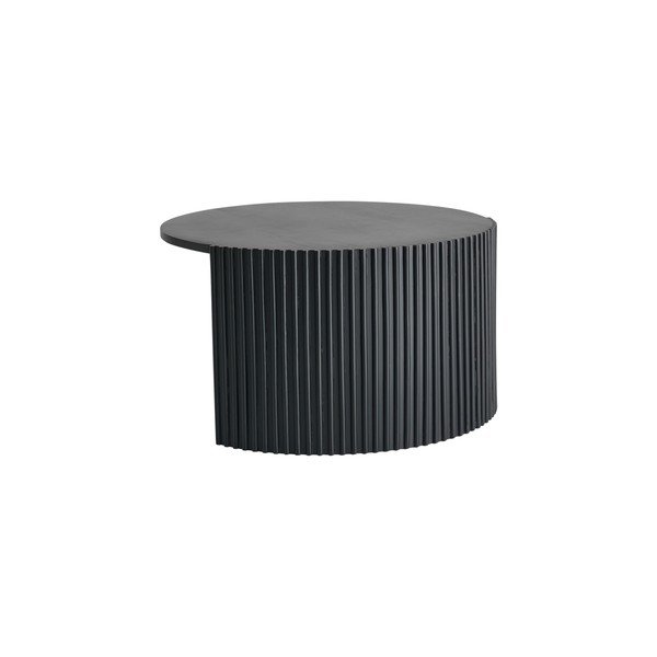Fekete kerek dohányzóasztal mangófa asztallappal ø 80 cm Bisselina – Ellos Home-image-2