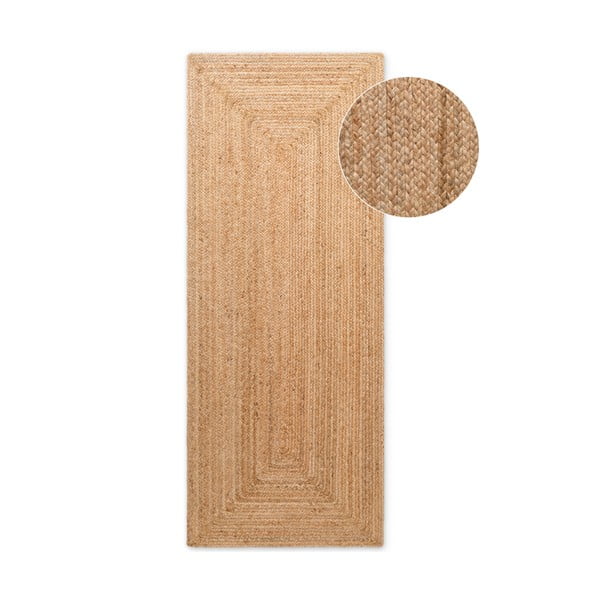 Natúr színű kétoldalas kézi szövésű juta futószőnyeg 80x200 cm Sharmila Natural Brown – Hanse Home