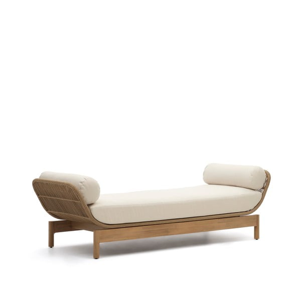 Krémszínű-natúr színű akácfa kerti kanapé Catalina – Kave Home-image-2