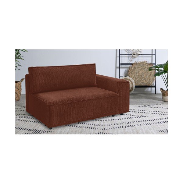 Téglavörös kordbársony kanapé modul (jobb oldali) Nihad modular – Bobochic Paris-image-1