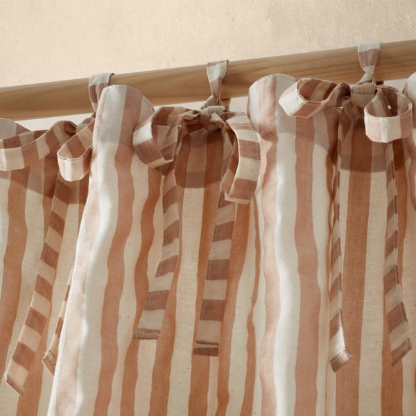 Terrakotta színű fényáteresztő függöny 140x183 cm Zanzibar Stripe – Pineapple Elephant-image-2