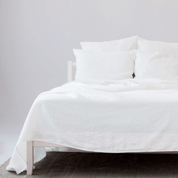 Fehér lenkeverék lepedő 230x270 cm – Linen Tales-image-2